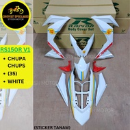 (STICKER TANAM/AIRBRUSH) RAPIDO COVER SET HONDA RS150 RS150R V1/V2/V3 X CHUPA CHUPS (35) WHITE