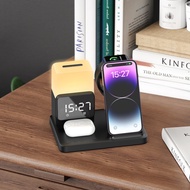 A-6💝Wireless Charger Electrical Appliances for Apple Huawei Mobile Phone Small Night Lamp Stand Clock Apple Watch Deskto