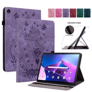 For Lenovo Tab M10 3rd Gen 10.1" Case TB328FU TB328XU Cover Tablet Rose flower Embossed PU Leather Soft TPU Flip Stand Casing