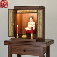 9W Buddha Shrine with Door Wall-Mounted Buddha Altar Worship Bodhisattva Guanyin Shrine Altar Altar 