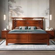 1.8m Light Chinese Wooden Bed 2m Double Modern Wooden Bed Black Gold Wedding Bedroom Furniture Real 