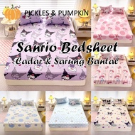 Kuromi Melody Cinnamoroll Bedsheet Cartoon Printed Children Fitted Bedsheet / Cadar Kanak-kanak