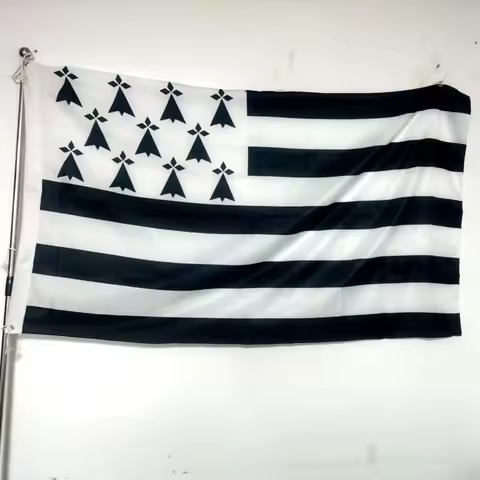 Brittany Flag Breizh Bretagne 90x150cm Premium Polyester - Celtic Outdoor/Indoor Banner for Festival