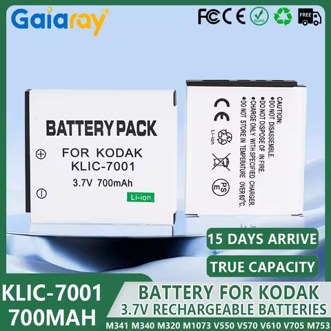 1-6Pcs KLIC-7001 K7001 Cameras Battery for KODAK M341 M340 M320 M1073 V550 V570 V610 V705 M753 M763 