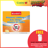 KORDELS  VIT C 1000MG+ZINC10MG+VIT D3 500IU EFFERVESCENT ORANGE 30S