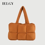 IELGY Down Padded Jacket Female Bag Simple Cotton Filling Space Bag Tote Bag Soft