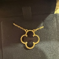 VCA. 18K黃金, 縞瑪瑙 黑瑪瑙. 中號四葉草項鍊