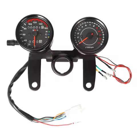 1 PCS Universal Motorcycle Speedometer Odometer LED Backlight Tachometer Black Metal-A97E