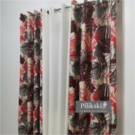 CA55Y - Forest Maroon White Mid Sold Per Pc Or 3in1 Set Ring Curtain (5ft - 152cm To 7ft - 213cm)