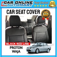 Proton Waja Custom Fit Oem Car Seat Cushion Cover PVC Shining With Red Line - FULL SET