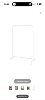 IKEA MULIG 掛衣架 White Metal Clothes Rack Garment Rail