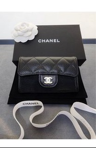 Chanel Classic Card Holder wallet Brand New Caviar Black CC Gold tone hardware 全新 CHANEL卡片套 黑色荔枝皮淡金扣