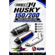 Project79 Exhaust SYM HUSKY150 Tabung Muffler Stainless Steel HUSKY 150 Project79 QPM50 Short
