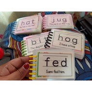 CVC Words & Sentences Flashcards (20pcs per set)