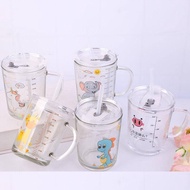 [BPM] Korea Comel Gelas Kaca Minum Kristal Transparent Household Cawan Kaca Cawan Teh Anak-anak Pelajar Versi