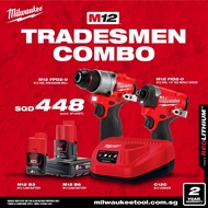 Milwaukee 12V Fuel Brushless M12FPD2-0 Percussion Drill + M12FID2-0  Impact Drill Combo set (Free 1 x M12 $75 Battery)