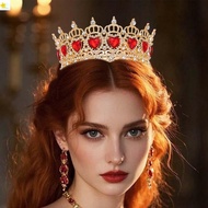 POLOSPORT Princess Rhinestone Tiara, Elegant Vintage Baroque Crown, Exquisite Headwear Round Alloy A