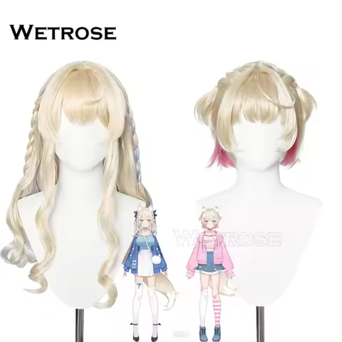 [Wetrose] In Stock Moco Fuwa Mococo Fuwawa Abyssgard Cosplay Wig Daily Dress Hololive Holo Vtuber EN