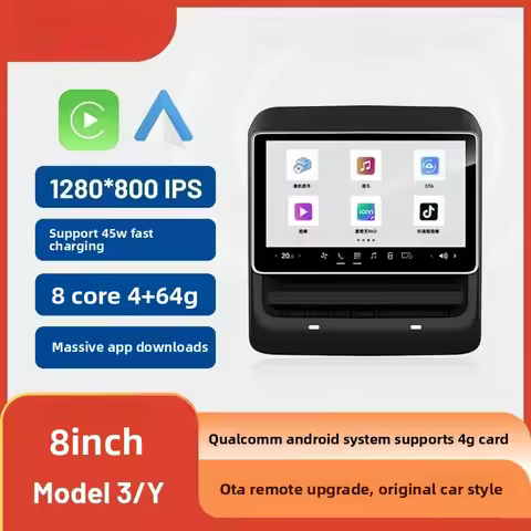 New Style 4G+WIFI 8 Inches Rear Display for Tesla Model Y 3 Android 13Entertainment Screen 4G+64G Wi