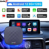 Carlinkit CarPlay Ai กล่องทีวีไร้สาย Android12 8+128GB QCM 8-Core 665 6125 Android Netflix IPTV 4G LTE