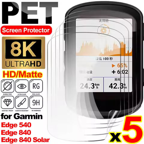 Screen Protectors for Garmin Edge 840 HD Flexible Cover Cycling Stopwatch PET Protective Films for G