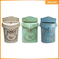 [tenlzsp9] European Vintage Style Rural Wall Mailbox Metal Post Letter Box Garden Decor