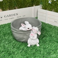 Courtyard Decoration Layout Balcony Garden Decoration Outdoor Animal Simulation Rabbit Resin Sculptu