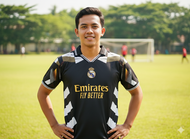 Jersey Madrid Kerah Wangki Jersey Retro Madrid Full Printing Jersey Madrid Keren