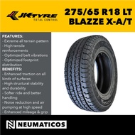 JK Tyre 275/65 R18 LT 4PR Blazze X-A/T SUV Tubeless Tires, Made in India