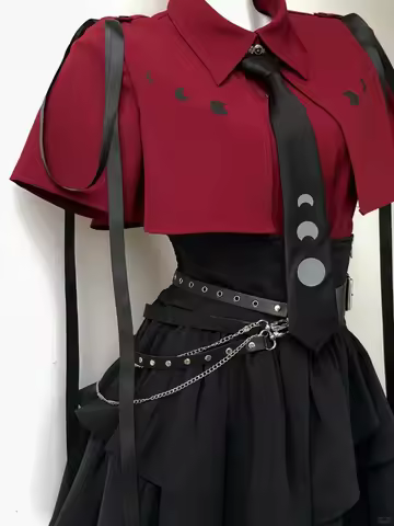 Gothic Summer Y2k Slim 3-piece Set Women Preppy Style Vintage High-waisted Thin Waist Tape Short Ski