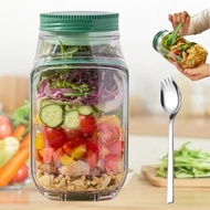 Salad Pod,Fresh Salads Bowl,Salad Jar With Side Opening,Vertical Layering Salad Pod Built-In Bowl De