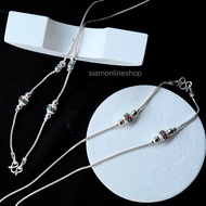 Necklace White Gold Scraps Size 2 Salung (Choose Length) Silver Amulet by siamonlineshop