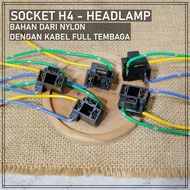 H4 NYLON LIGHT SOCKET H4 CAR MAIN LIGHT BULB FITTING SEALBEAM SOCKET BLACK H4 SEALBEAM SOCKET/ - BLA
