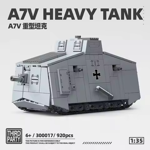 1:35 Heavy Armored Vehicle Building Set, A7V Tank Model 920 PCS for Adult & Teen Hobbyists, Unique M