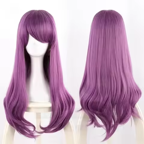 Rize Kamishiro Cosplay Wig Tokyo Ghoul Cosplay Long Wavy Purple Mixed Heat Resistant Synthetic Hair 