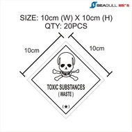 Flammable Sticker Schedule Waste Sticker Explosive Substances Danger Sticker 10cm x 10cm (20pcs)