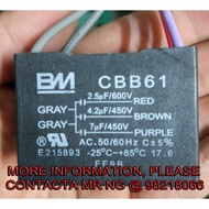 CAPACITOR 2.5UF/4.2UF/7UF (5 WIRES) FOR CEILING FAN CBB61 BM