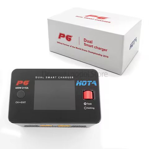 HOTA P6 AC 240V 300Wx2 15Ax2 Dual Channel Smart Balance Charger T240 240W Adapter For 1-16S LiHV/Lip