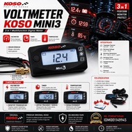 Original LCD KOSO VOLTMETER TIME TEMPERATURE 3in1 MINI3 VOLTMETER KOSO MINI 3