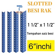 Besi angle rak lubang  6” inchi /slotted angle bar 6inchi