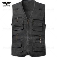 Multi-Pocket Cotton Breathable Fishing Casual Vest Men Classic Sleeveless XL-7XL TXJY-P08