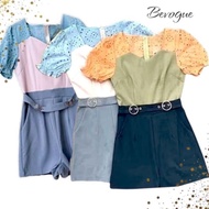 Ladies🐾🌀 jumpsuits bevogue premium woman jumpsuits 高品🌸通花桐花袖连体裤