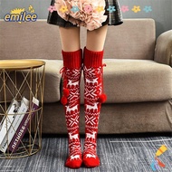 EMILEE Christmas Stockings Thigh Winter Xmas Gift Warm Knit Socks