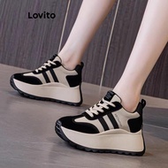 Lovito Casual Plain Forrest Gump Shoes Versatile Thick Sole Increase Height Anti Slip Light Sneaker 