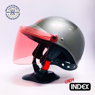 หมวกกันน็อค Index Lady สีเทา มีแว่นให้เลือกหลายสี