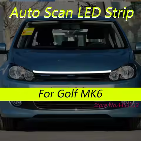 New DRL Auto Scan LED Strips For Volkswagen Golf MK6 Car Hood Light Flexible Headlights Welcome Ligh