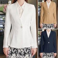 Esolo ZANZEA Korean Style Women Long Sleeve Blazer Coat V Neck Formal Office Elegant Casual Jackets Outwear #11