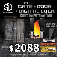 Main Door and Gate with Lockin SV40 Door Digital Lock and Lockin Model V Gate Digital Lock Bundle