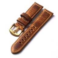 High-Grade Leather Strap Bronze Watch-Buttom 20MM 21MM 22MM 24MM Strap Retro Style Watch Accessories