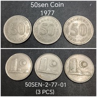 Duit Lama 50 sen Edisi ke-2 / Old Coin 2nd Edition 3pcs 1977